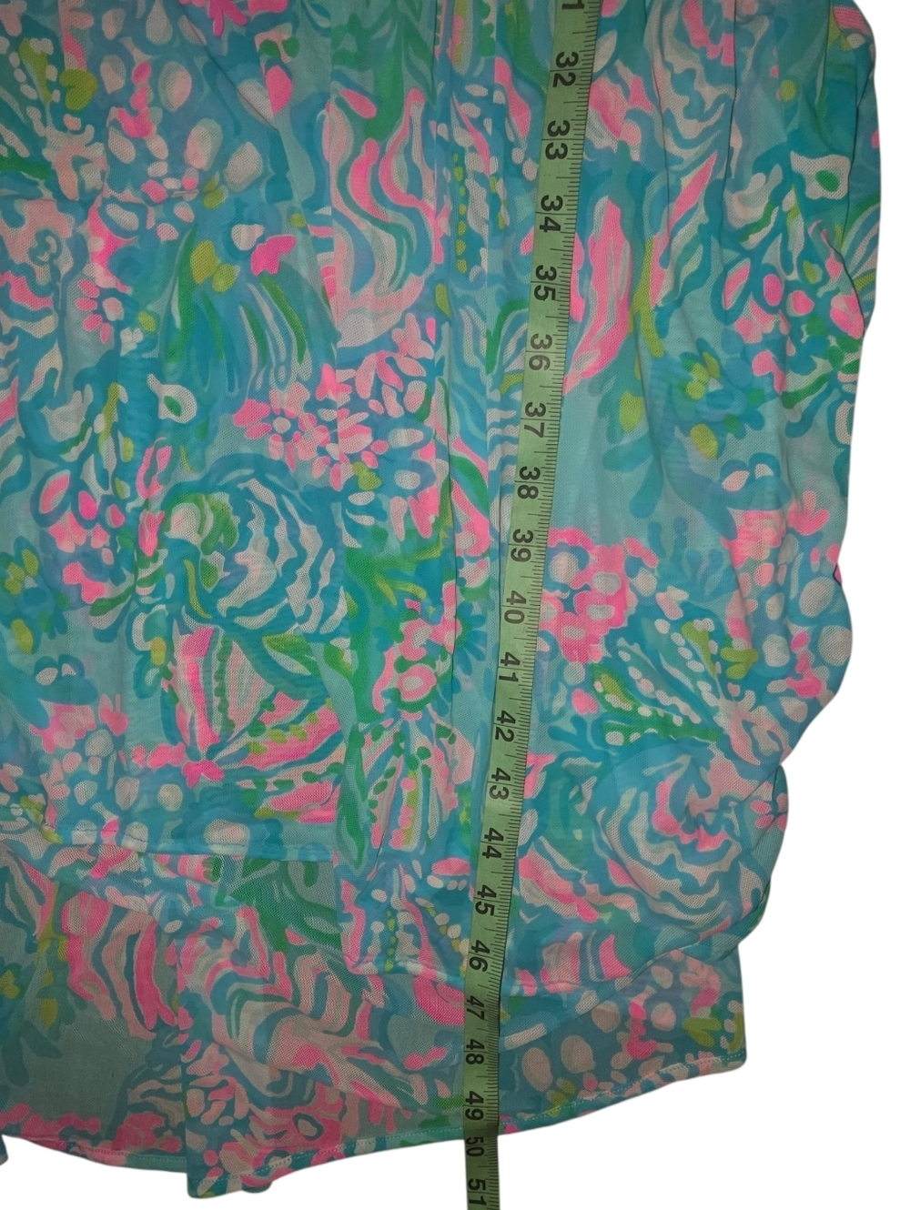 Lilly Pulitzer Camellia Cover Up Blue Ibiza Aqua Pink Tropical Dress M Resort - Picture 9 of 11
